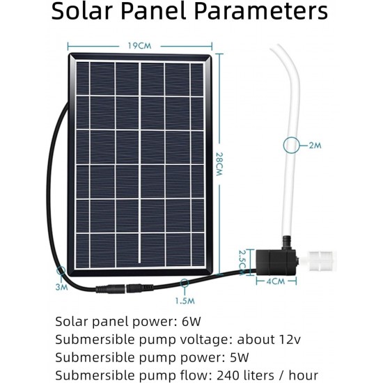Outdoor Water Fountain Solar Powered, Zen Bamboo Fountain with Pump & 6w Solar Panel & Water Filter & 2m Water Tube, for Lawn Garden Backyard,20