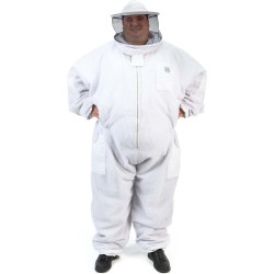 420P Big and Tall Aero Beekeeping Suit with Round Veil, 4XL, Summer Beige