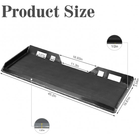 1/2 Thick Heavy Duty Quick Attach Mount Plate Universal Skid Steer Mount Plate Attachment Mount Plate Transforms any Skid Steer or Tractor Attachment into a Standard Quick Attach Hook Up