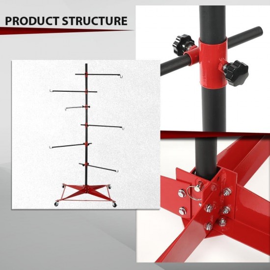 Auto Body Door Fender Panel Holder Tree Center Post Hang Paint Stand Adjustable