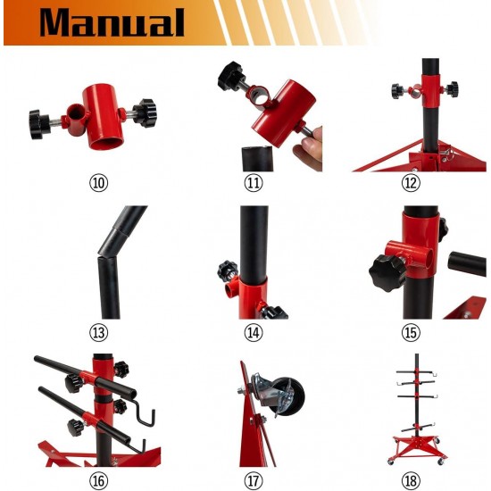 Universal Auto Paint Support Panel Tree Paint Stand Panel Holder Adjustable Center Post Steel Powder Coated Hang Automotive Fenders Bumpers