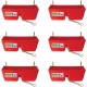 FF16RED 9 Quart Heavy Duty Plastic Feed Trough Bucket Fence Feeder with Clips for Livestock & Pets, Red (6 Pack)