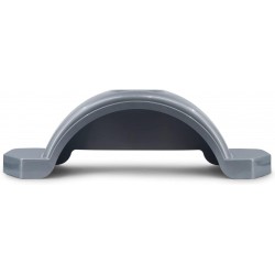 Silver Plastic Single Axle Boat Trailer Fender with Steps 9.7 in x 43.4 in x 12.75 in 26793 Fits 14 inch Diameter Wheels