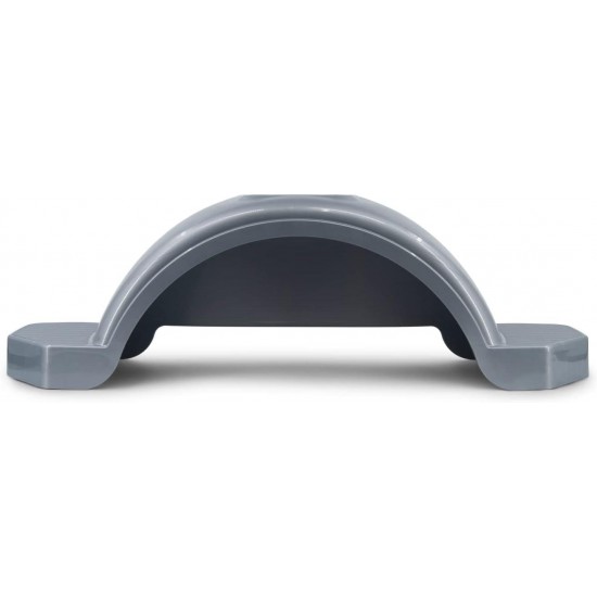 Silver Plastic Single Axle Boat Trailer Fender with Steps 9.7 in x 43.4 in x 12.75 in 26793 Fits 14 inch Diameter Wheels