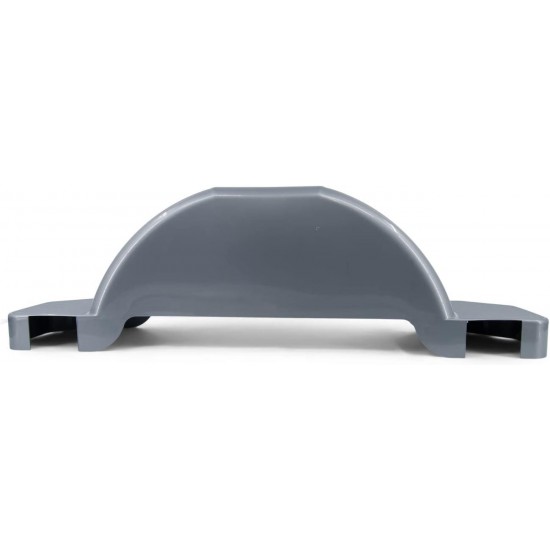 Silver Plastic Single Axle Boat Trailer Fender with Steps 9.7 in x 43.4 in x 12.75 in 26793 Fits 14 inch Diameter Wheels