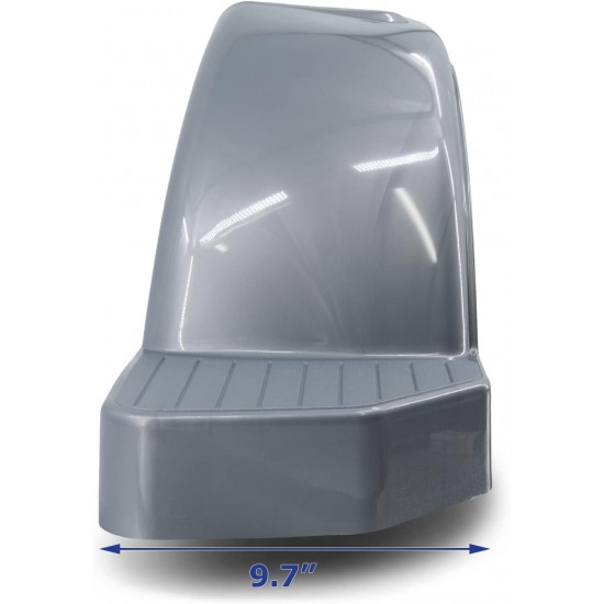 Silver Plastic Single Axle Boat Trailer Fender with Steps 9.7 in x 43.4 in x 12.75 in 26793 Fits 14 inch Diameter Wheels