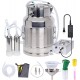 15L Cow Milking Machine Portable Electric Cow Milker Adjustable Vacuum Pulsation Milking Machine, 304 Stainless Steel Milk Bucket with a Check Valve (Plug-in)