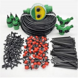 50M Self Automatic Garden Watering System Water Drip Irrigation System Plant Watering Kit Irrigation Drippers Mist Set Lucky (Color : 50 M kit Timer)