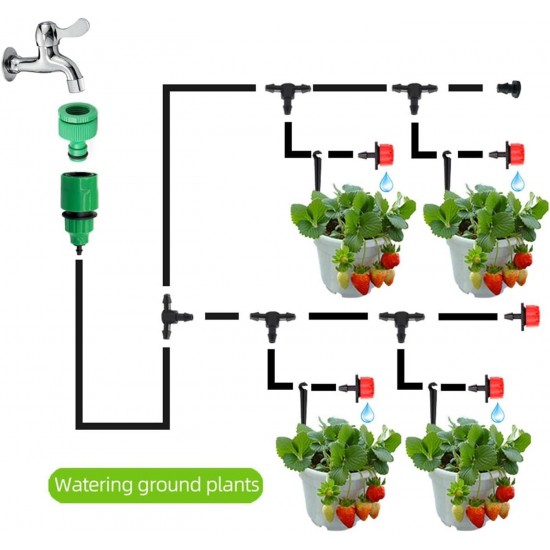 50M Self Automatic Garden Watering System Water Drip Irrigation System Plant Watering Kit Irrigation Drippers Mist Set Lucky (Color : 50 M kit Timer)