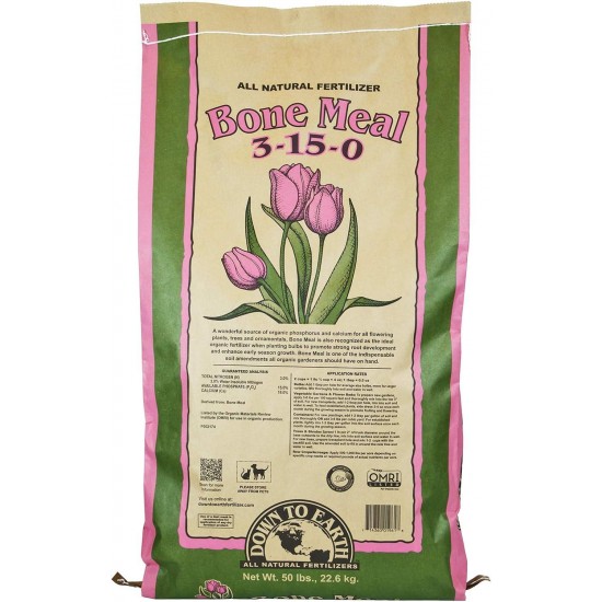 Down to Earth Organic Bone Meal Fertilizer 3-15-0, 50 lb