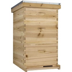 NuBee Starter 10 Frame Beehive Kit - Includes 2 Hive Bodies, 1 Super Box, Pine Frames, Wax Coated Foundations and More