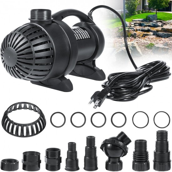 91018 3000 GPH Submersible Water Pump for Pond Waterfall Fountain Hydroponics Aquarium Skimmers Filter System Fish Tank Koi Pool Up To 3000 Gallons with 20FT Cord, 165W, 15FT High Lift