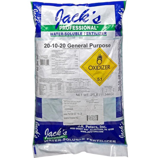 Jack's Professional General Purpose 20-10-20 Fertilizer, 25 lb (77840)