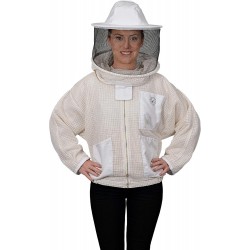 320 Aero Beekeeping Jacket with Round Veil, XL, Crystal White