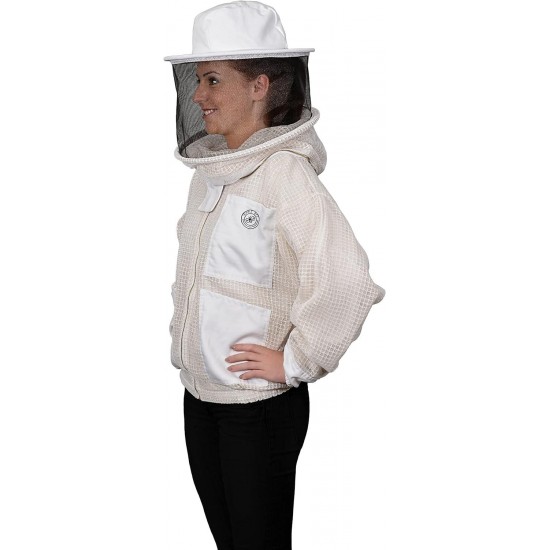 320 Aero Beekeeping Jacket with Round Veil, XL, Crystal White