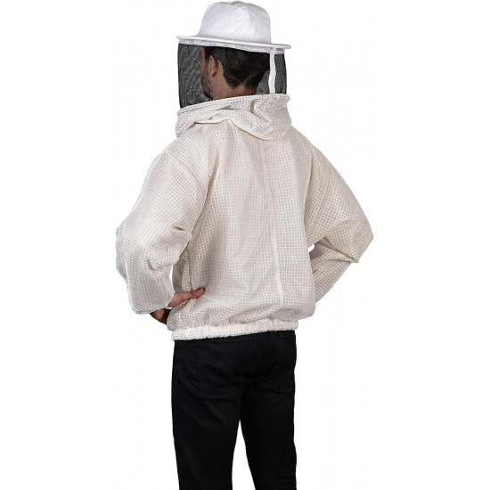 320 Aero Beekeeping Jacket with Round Veil, L, Crystal White