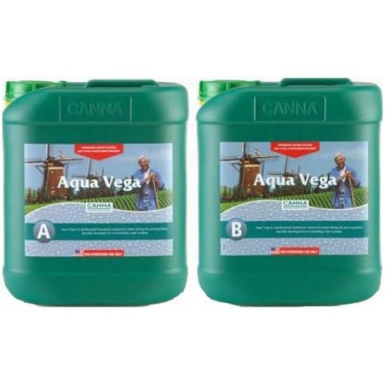 5 Liter - Aqua Vega - Part A and B - Veg Nutrient - Developed For Recirculating Systems - CANNA 9520005