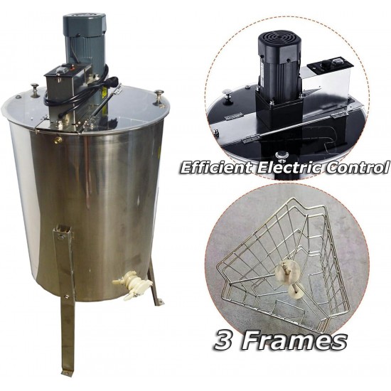 Electric 3 Frame Honey Extractor Separator Machine Bee Extractor with Beekeeping Tools Kit for Honeycomb Drum Spinner Beekeeping Equipment