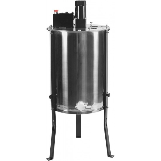 Electric Honey Extractor 8 Frame Rack(only 4 Deep Frames), Stainless Steel, Powered Honeycomb Drum Spinner BEE-V004E