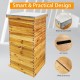 5 Layer Complete Bee Hives and Supplies Starter Kit Beehive Dipped in 100% Beeswax Include Queen Excluder & Cover。(5-Layer，no Frame)