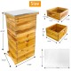 5 Layer Complete Bee Hives and Supplies Starter Kit Beehive Dipped in 100% Beeswax Include Queen Excluder & Cover。(5-Layer，no Frame)