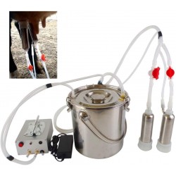 5L Single Bucket Piston Vacuum Pulsation Milking Machine for Cows Cattle or Sheep Optional (Cattle)