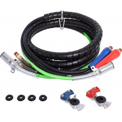 15Ft Semi Truck Air Line Kit 3 in 1 ABS & Air Hose Power Cable Compatible with Tectran Tractor Tremec Philips Trailer Connect Line 7 Way Electrical Cable Air Tight Line