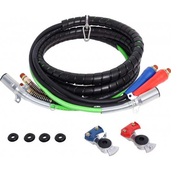 15Ft Semi Truck Air Line Kit 3 in 1 ABS & Air Hose Power Cable Compatible with Tectran Tractor Tremec Philips Trailer Connect Line 7 Way Electrical Cable Air Tight Line