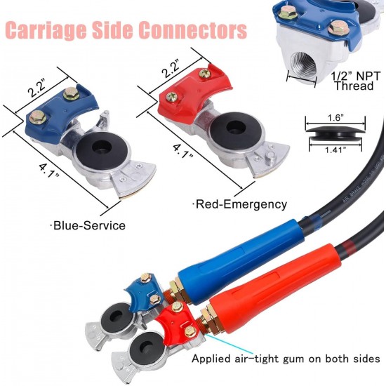 15Ft Semi Truck Air Line Kit 3 in 1 ABS & Air Hose Power Cable Compatible with Tectran Tractor Tremec Philips Trailer Connect Line 7 Way Electrical Cable Air Tight Line