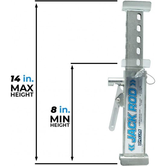 AGM Products Jack Rod - Easy to Use Floor Jack Safety Tool, Rated for 3.5 Tons, Squeeze to Extend, Locks Automatically, Sqeeze to Remove. Cars, Truck, SUV's Jack Not Included