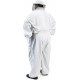 410P Big and Tall Polycotton Beekeeping Suit with Round Veil, 4XL, Arctic White