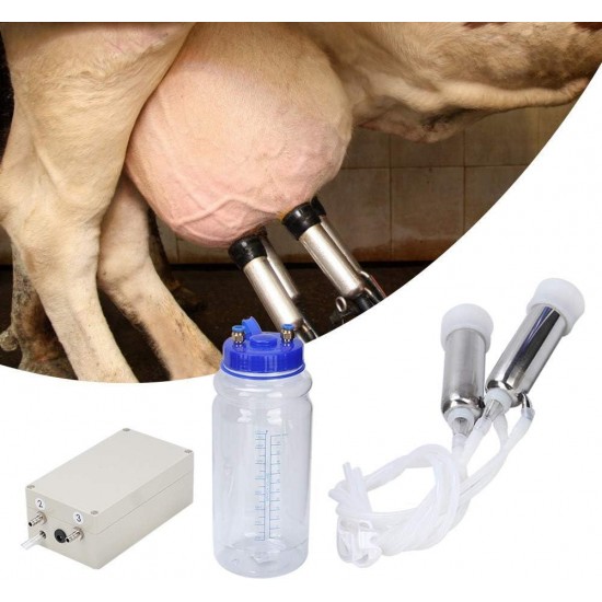 Redxiao Portable Vacuum-Pulse Milking Machine Electric Pulse Cow Milker, Vacuum-Pulse Milking Machine, Pulsating(American Standard (100-240v))