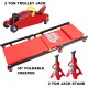 T82040-1 Torin Hydraulic Trolley Floor Service/Floor Combo with 2 Jack Stands and Rolling Garage/Shop Creeper, 2 Ton (4,000 lb.) Capacity, Red