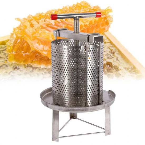 Honey Press Extractor Stainless Steel Household Manual Honey Press Press Beekeeping Tool Diameter 24cm