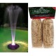 FTC102 550-GPH Pump 48-LED Light Floating Spray Fountain, 12 L x 12 W x 6 H / 14 H, Black & Summit 130 Clear-Water Barley Straw Bales, 2-Pack