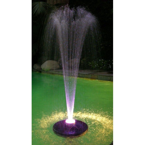 FTC102 550-GPH Pump 48-LED Light Floating Spray Fountain, 12 L x 12 W x 6 H / 14 H, Black & Summit 130 Clear-Water Barley Straw Bales, 2-Pack