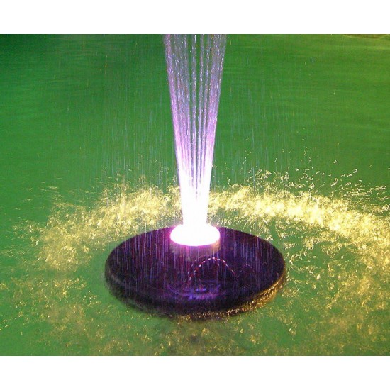 FTC102 550-GPH Pump 48-LED Light Floating Spray Fountain, 12 L x 12 W x 6 H / 14 H, Black & Summit 130 Clear-Water Barley Straw Bales, 2-Pack