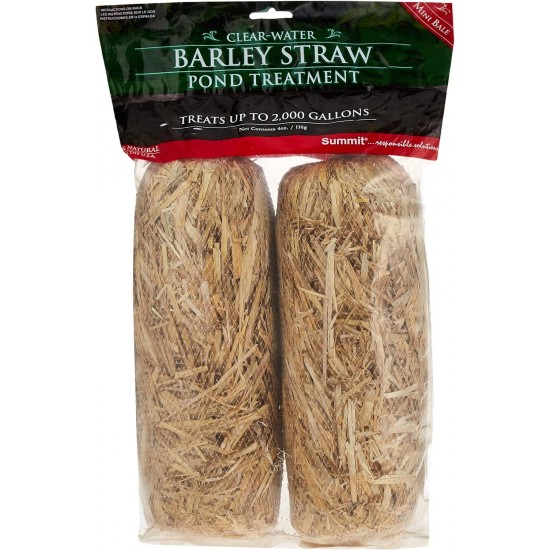 78324 Koi Predator Control Faux Log Fish Cave, Brown & Summit 130 Clear-Water Barley Straw Bales, 2-Pack