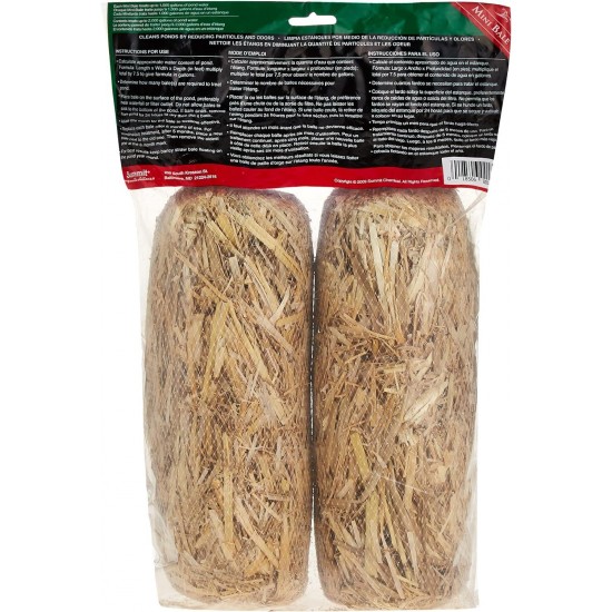 78324 Koi Predator Control Faux Log Fish Cave, Brown & Summit 130 Clear-Water Barley Straw Bales, 2-Pack