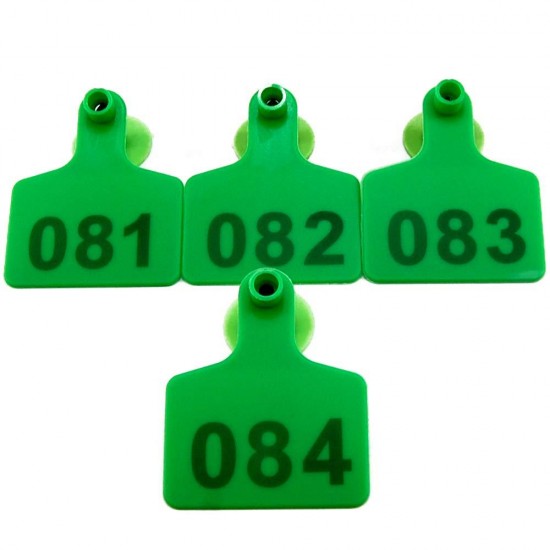 Numbered Farm Livestock Ear Tags for Cow Pig Sheep Cattle Identification Plastic TPU Precision Ear Stud Card Labels for Farm Animals (Customized) with 1 PC Plier Applicator (Green, 1000 PCS)