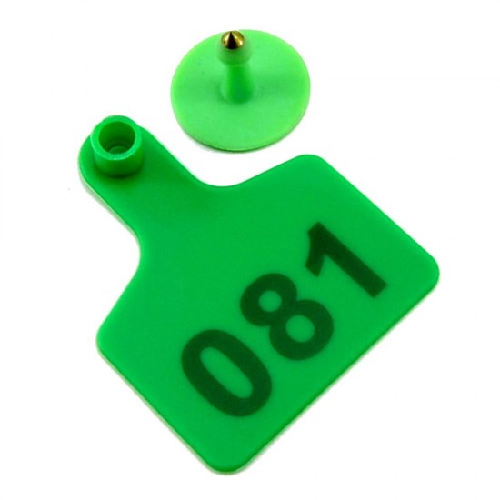 Numbered Farm Livestock Ear Tags for Cow Pig Sheep Cattle Identification Plastic TPU Precision Ear Stud Card Labels for Farm Animals (Customized) with 1 PC Plier Applicator (Green, 1000 PCS)