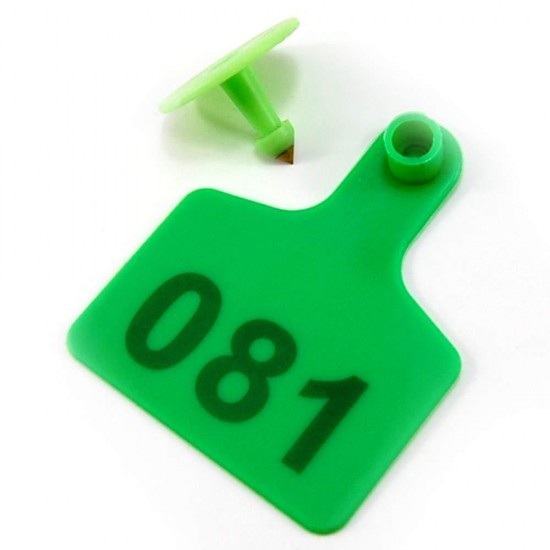 Numbered Farm Livestock Ear Tags for Cow Pig Sheep Cattle Identification Plastic TPU Precision Ear Stud Card Labels for Farm Animals (Customized) with 1 PC Plier Applicator (Green, 1000 PCS)