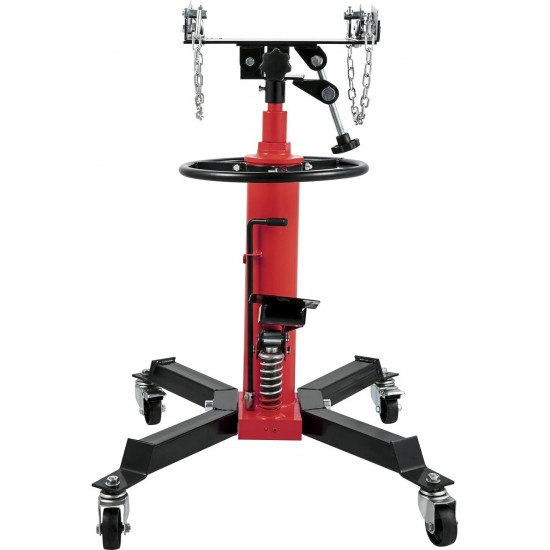 Transmission Jack, 1322 LBS (3/5 Ton) Capacity 2-Stage Hydraulic Telescopic Jack, Floor Jack Stand with Foot Pedal and 360° Swivel Wheel, 33-1/2-67 Lifting Range Garage/Shop Lift Hoist, Red