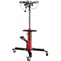 Transmission Jack, 1322 LBS (3/5 Ton) Capacity 2-Stage Hydraulic Telescopic Jack, Floor Jack Stand with Foot Pedal and 360° Swivel Wheel, 33-1/2-67 Lifting Range Garage/Shop Lift Hoist, Red