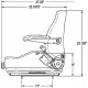 ProRide Suspension Seat Fits John Deere Zero Turn Mowers & More - AUC11927 - SAME DAY  - 1 YEAR WARRANTY