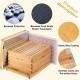 8 Frame Bee Hive Starter Kit, Beehives and Supplies, Beehive Dipped in 100% Beeswax with Frames, Bee Starter Kit Includes Hive Pro Feeder, 2Pcs Bee Keeper Hats, 17Pcs Beekeeping Tool Kit