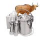 Cow Milking Machine 5L Pulsation Vacuum Electric Portable Stainless Steel Kit, High Configuration Double Head Teat Cups for Cow