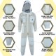 Ventilated Bee Suit for Men - 3X Ultra Protective Layer Beekeeping Suit - Premium White Fabric Mesh Bee Keepers Suite - Professional Bee Suit for Women with Fencing Veil (XL)