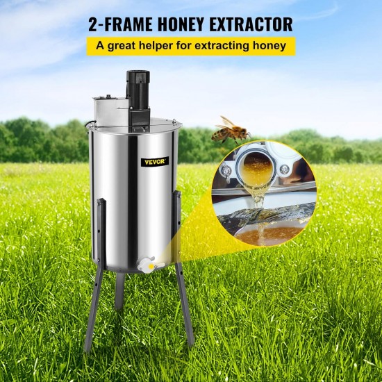 Electric Honey Extractor Separator 2 Frame Bee Extractor Stainless Steel Honeycomb Spinner Crank. Beekeeping Extraction Apiary Centrifuge Equipment