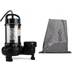 Aquascape Tsurumi 12PN 1hp, 115V, Submersible Pond & Waterfall Pump, high Flow, 11,500 GPH, 3 Discharge & Danner 12320 24-Inch by 26-Inch Large Mesh Pump Bag